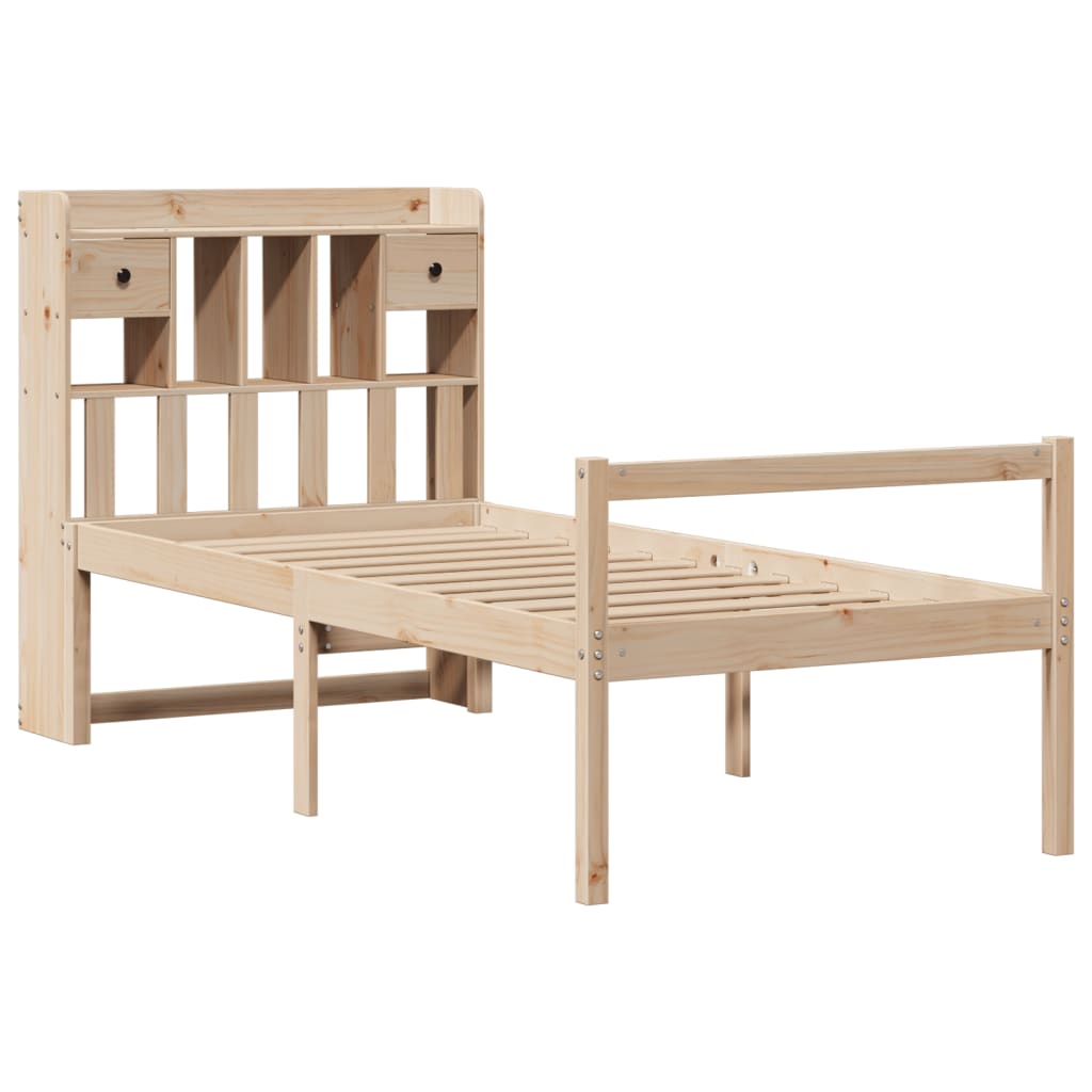 Letto Libreria senza Materasso 90x190 cm Legno Massello Pino | homemem39