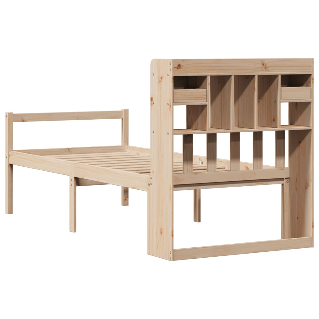 Letto Libreria senza Materasso 90x190 cm Legno Massello Pino | homemem39