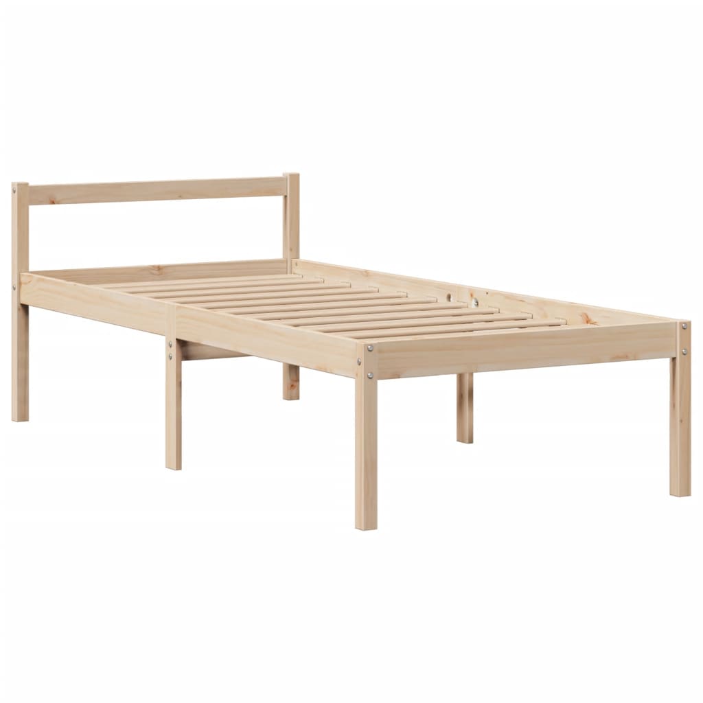 Letto Libreria senza Materasso 90x190 cm Legno Massello Pino | homemem39
