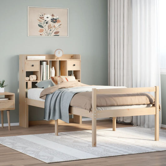 Letto Libreria senza Materasso 90x190 cm Legno Massello Pino | homemem39
