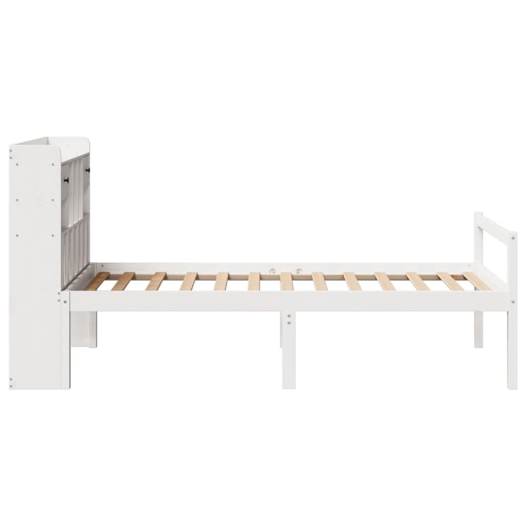 Letto Libreria senza Materasso Bianco 90x190 cm Massello Pino | homemem39