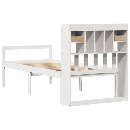 Letto Libreria senza Materasso Bianco 90x190 cm Massello Pino | homemem39