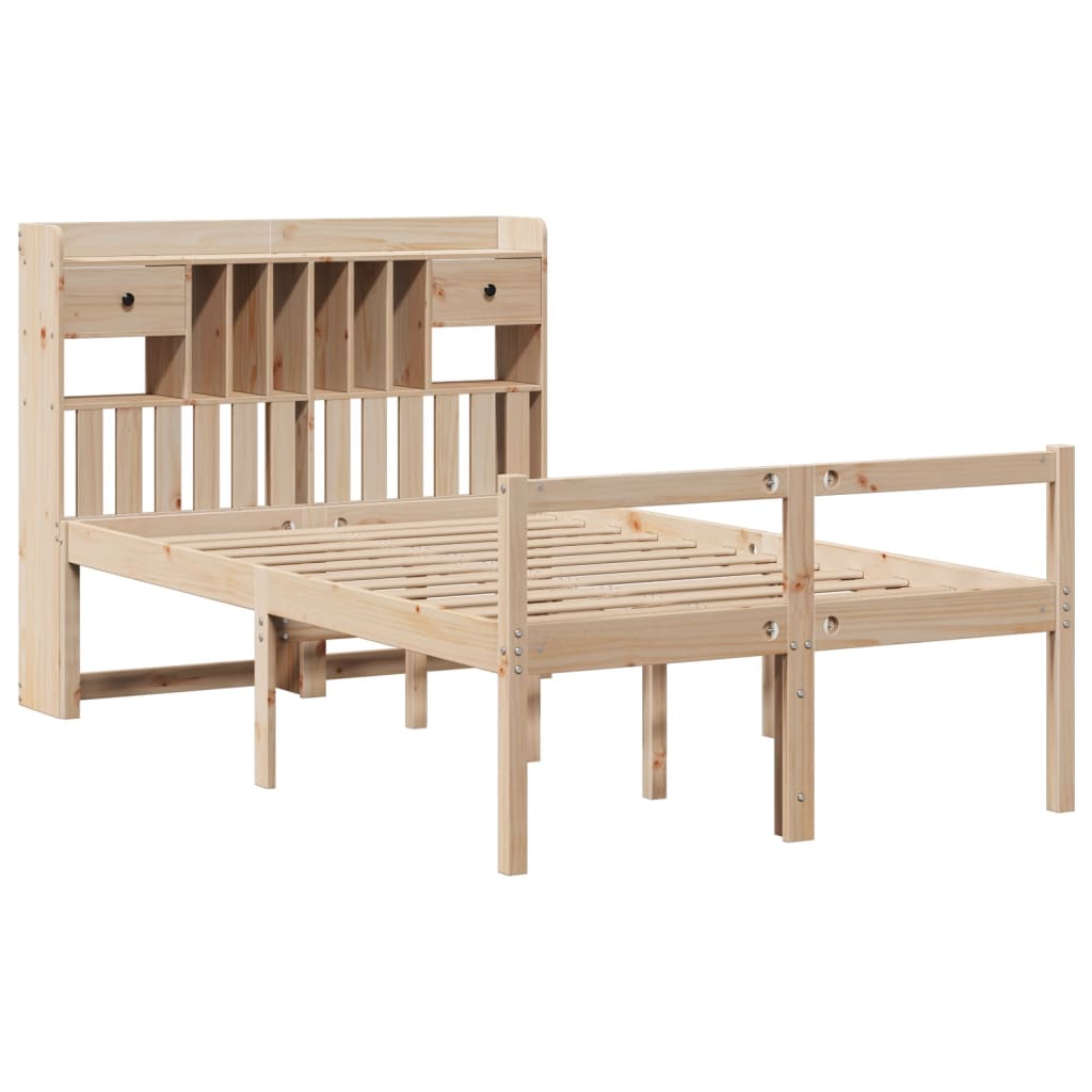 Letto Libreria senza Materasso 135x190 cm in Legno di Pino | homemem39