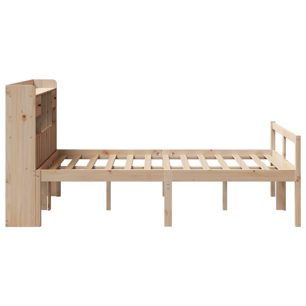 Letto Libreria senza Materasso 135x190 cm in Legno di Pino | homemem39