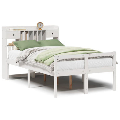 Letto Libreria senza Materasso Bianco 135x190 cm Legno di Pino - homemem39