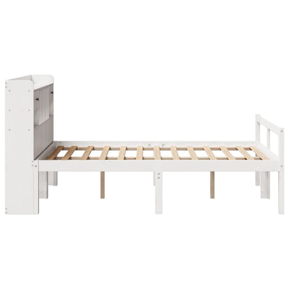 Letto Libreria senza Materasso Bianco 135x190 cm Legno di Pino - homemem39