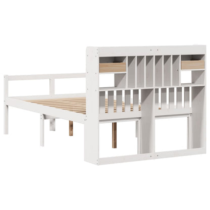 Letto Libreria senza Materasso Bianco 135x190 cm Legno di Pino - homemem39
