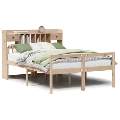 Letto Libreria senza Materasso 140x190 cm in Legno di Pino - homemem39