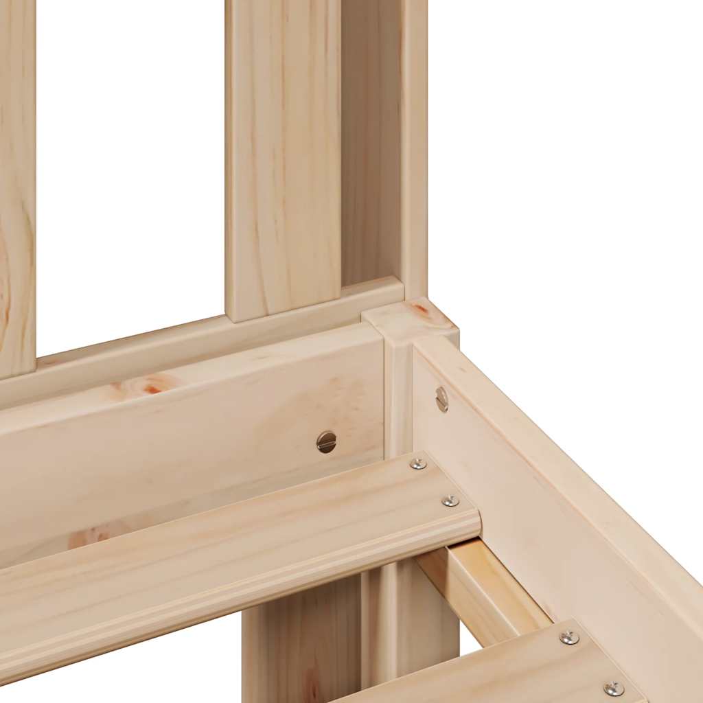 Letto Libreria senza Materasso 140x190 cm in Legno di Pino - homemem39