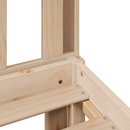 Letto Libreria senza Materasso 140x190 cm in Legno di Pino - homemem39