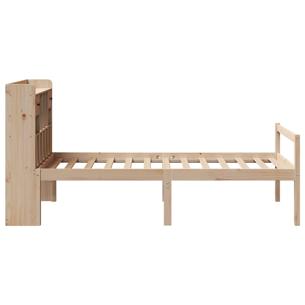 Letto Libreria senza Materasso 90x200 cm Legno Massello Pino