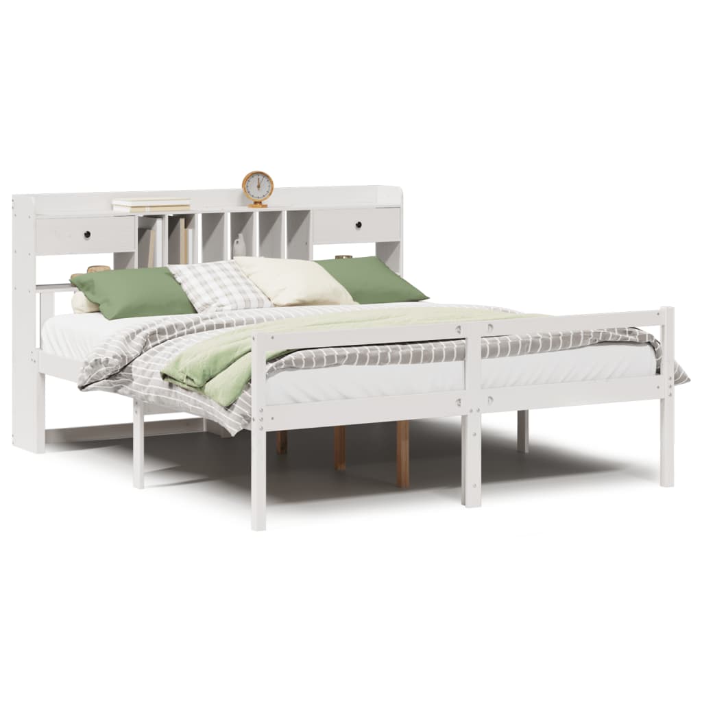 Giroletto con Libreria senza Materasso 180x200 cm in Legno Pino | homemem39