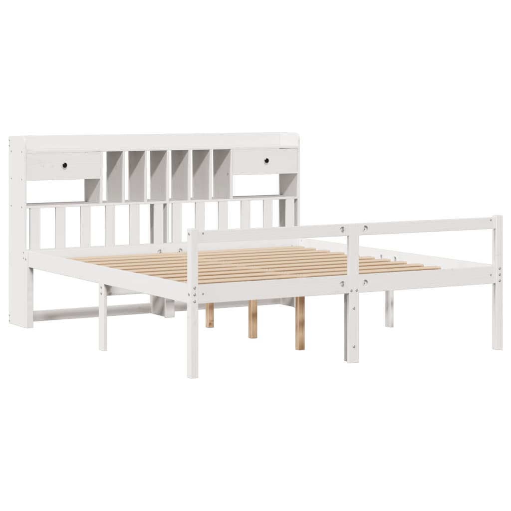 Giroletto con Libreria senza Materasso 180x200 cm in Legno Pino | homemem39
