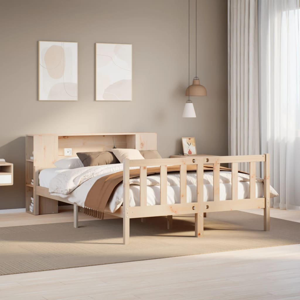 Letto Libreria senza Materasso 120x190cm Legno Massello di Pino - homemem39