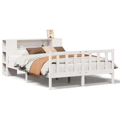 Letto Libreria senza Materasso Bianco 150x200 cm Legno di Pino - homemem39
