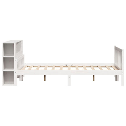 Letto Libreria senza Materasso Bianco 150x200 cm Legno di Pino - homemem39