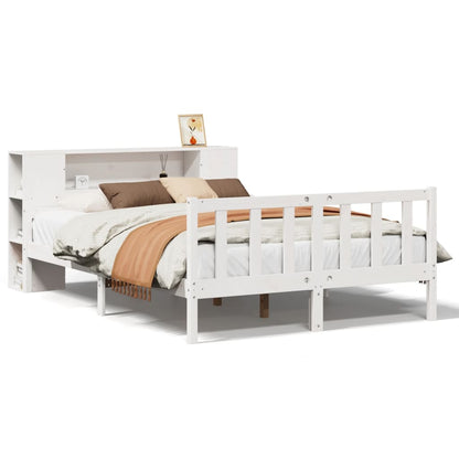 Letto Libreria senza Materasso Bianco 160x200 cm Legno di Pino - homemem39
