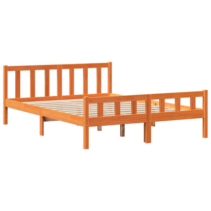 Letto Libreria senza Materasso Marrone Cera 150x200 cm Legno | homemem39