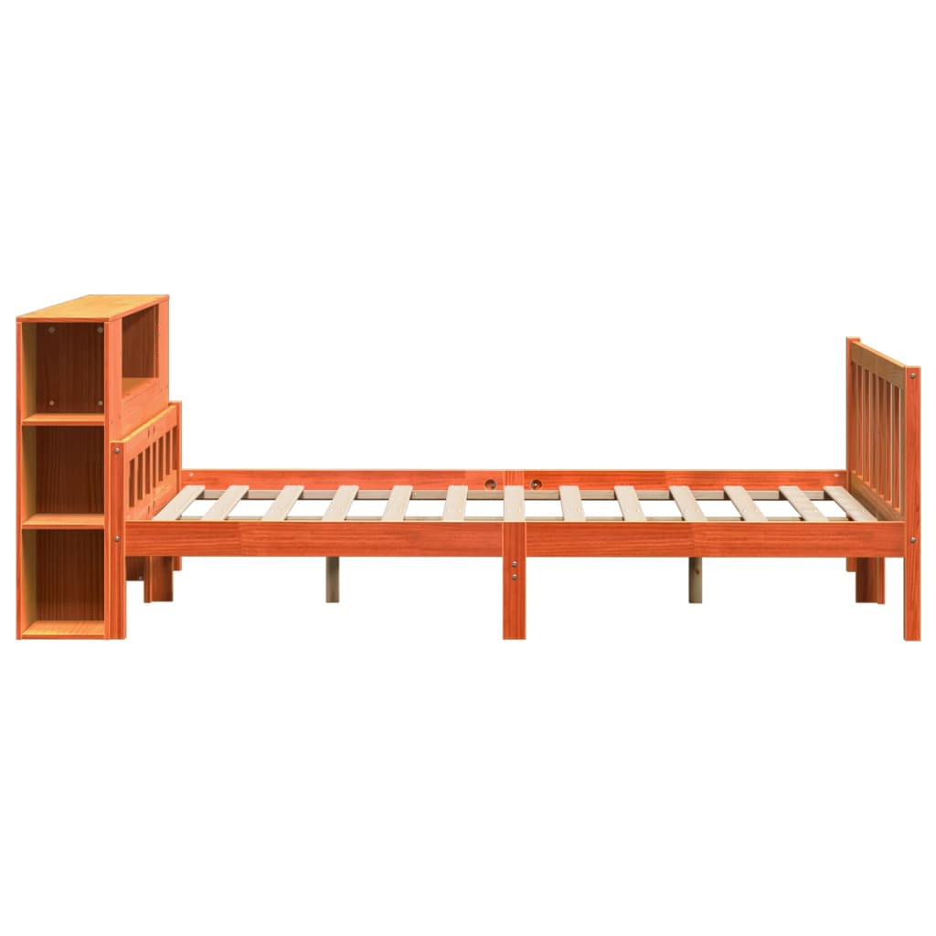 Letto Libreria senza Materasso Marrone Cera 160x200 cm Legno - homemem39