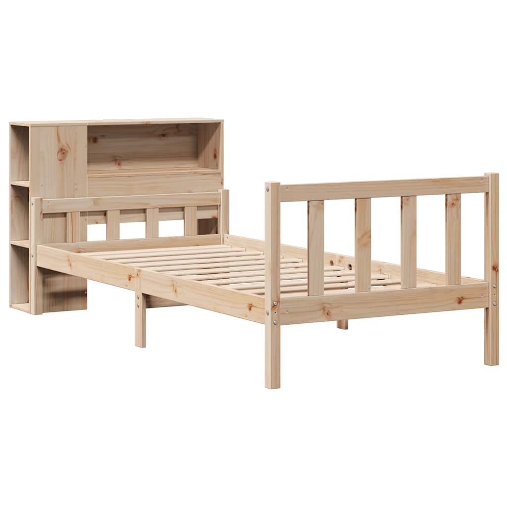 Letto Libreria senza Materasso 90x190 cm Legno Massello Pino - homemem39