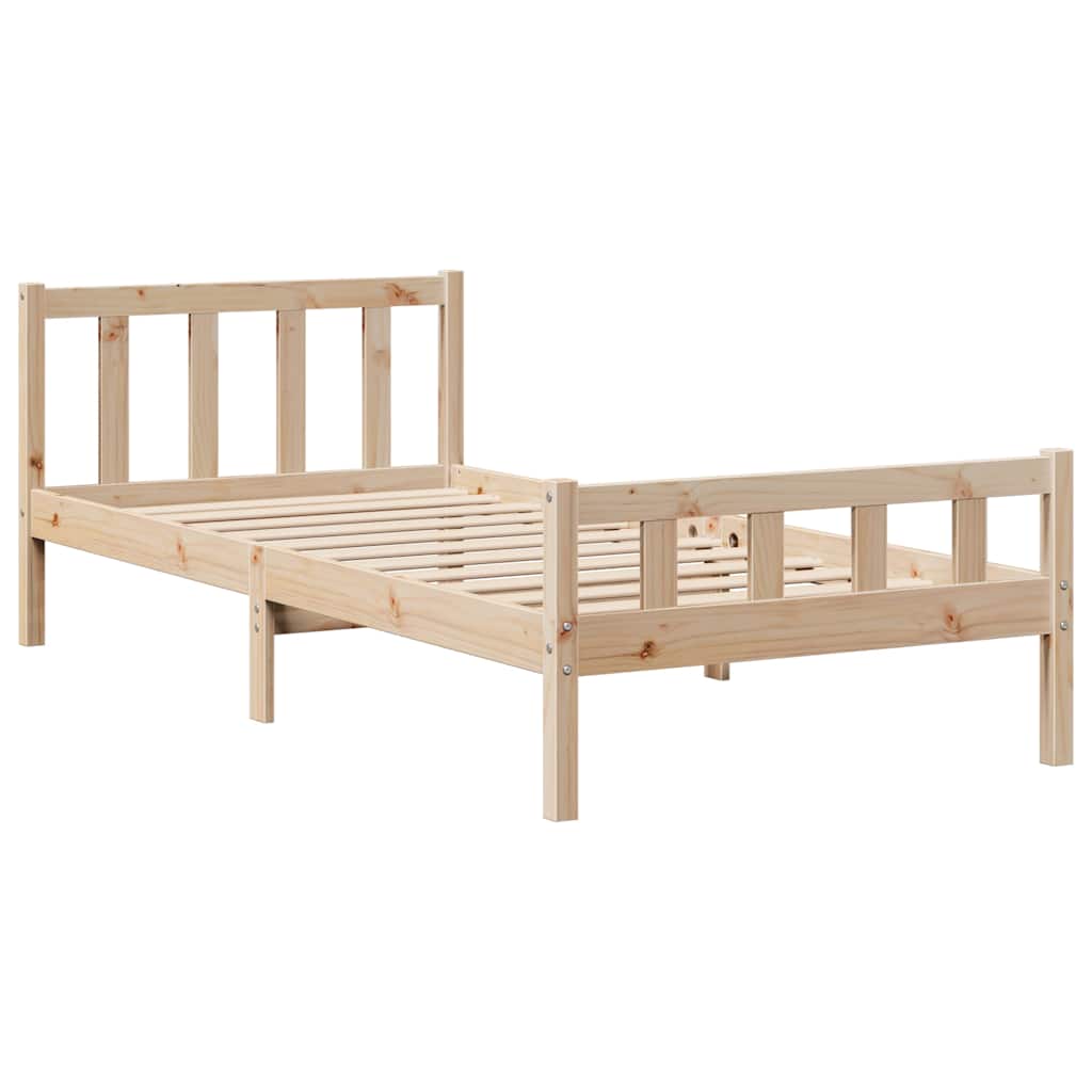 Letto Libreria senza Materasso 90x190 cm Legno Massello Pino - homemem39
