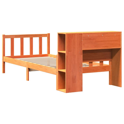 Letto Libreria senza Materasso Marrone Cera 75x190 cm Legno - homemem39