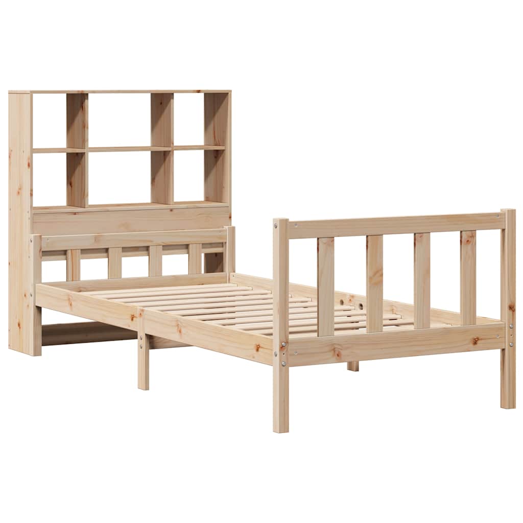 Letto Libreria senza Materasso 90x190 cm Legno Massello Pino - homemem39