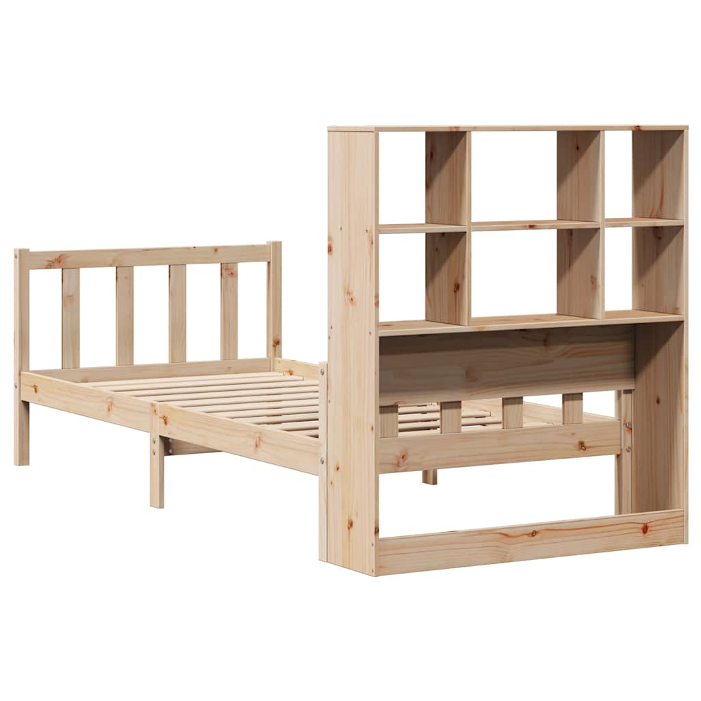 Letto Libreria senza Materasso 90x190 cm Legno Massello Pino - homemem39
