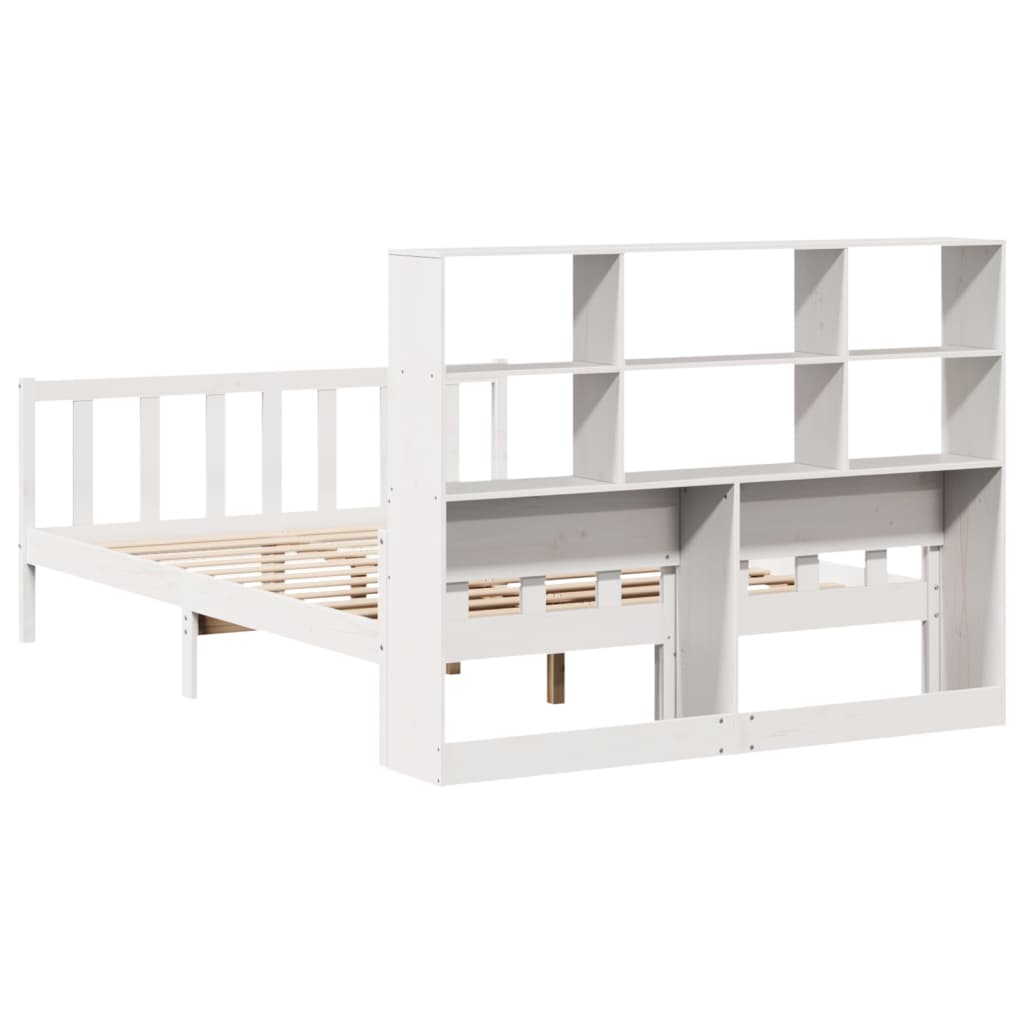 Letto Libreria senza Materasso Bianco 160x200 cm Legno di Pino - homemem39