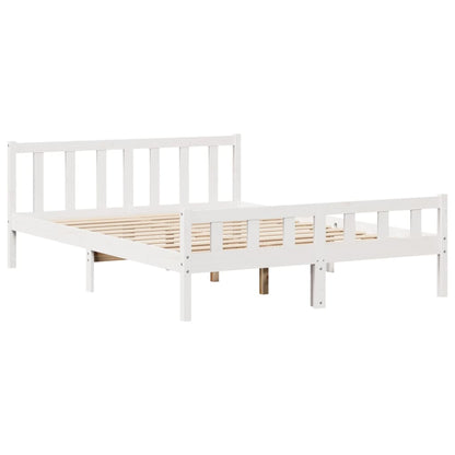 Letto Libreria senza Materasso Bianco 160x200 cm Legno di Pino - homemem39