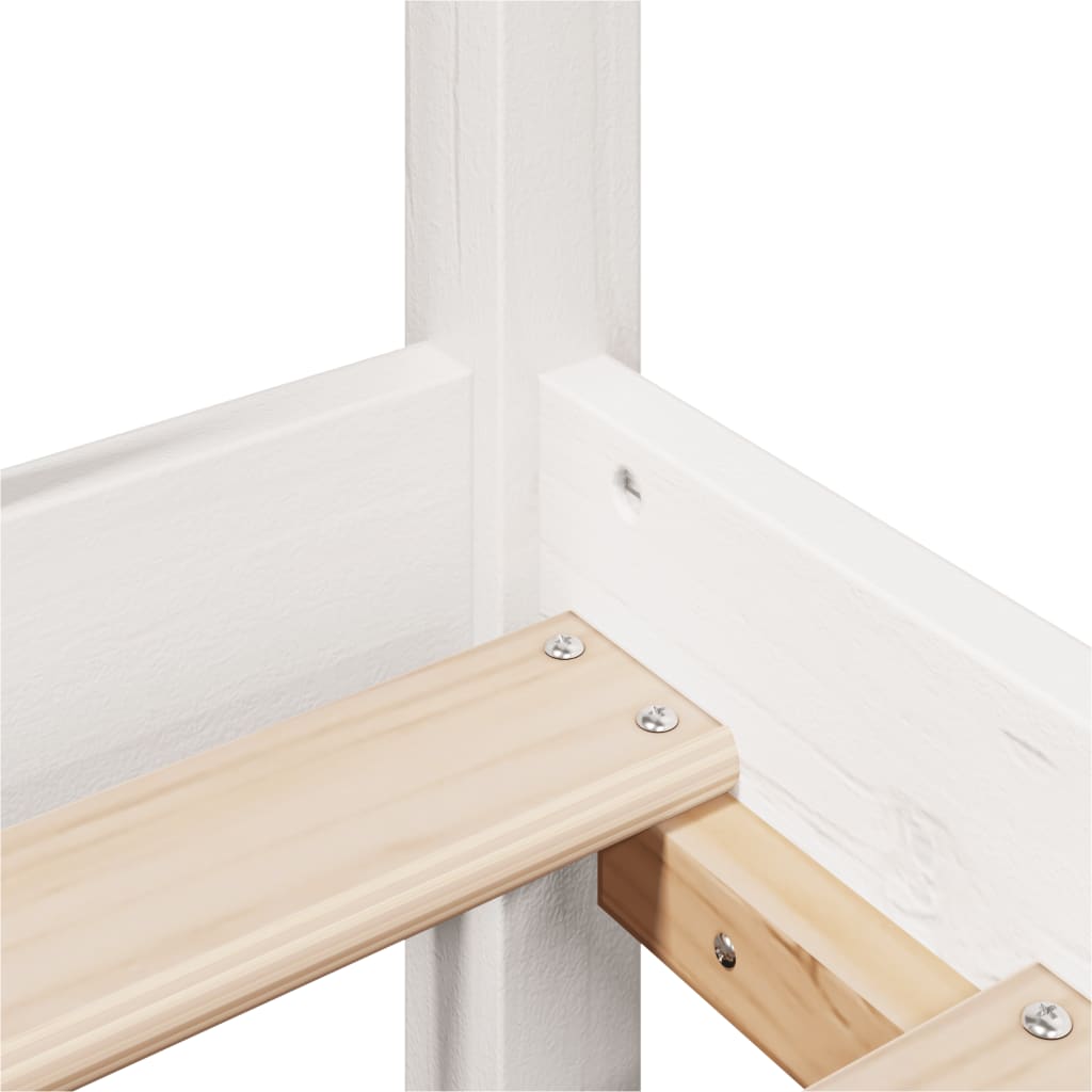 Letto Libreria senza Materasso Bianco 160x200 cm Legno di Pino - homemem39