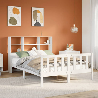 Letto Libreria senza Materasso Bianco 160x200 cm Legno di Pino - homemem39