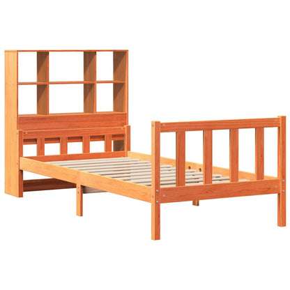 Letto Libreria senza Materasso Marrone Cera 75x190 cm Legno - homemem39
