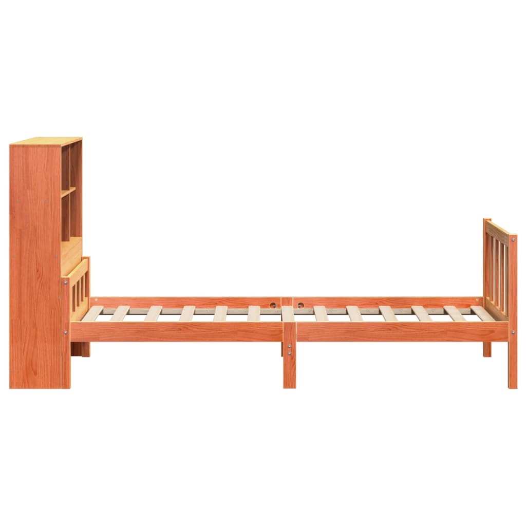 Letto Libreria senza Materasso Marrone Cera 75x190 cm Legno - homemem39