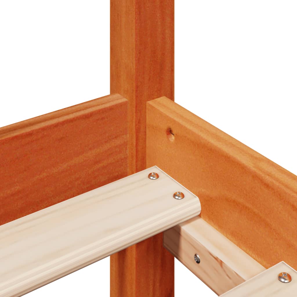 Letto Libreria senza Materasso Marrone Cera 75x190 cm Legno - homemem39