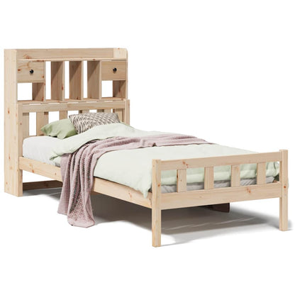 Letto Libreria senza Materasso 90x190 cm Legno Massello Pino - homemem39
