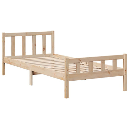 Letto Libreria senza Materasso 90x190 cm Legno Massello Pino - homemem39