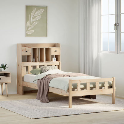 Letto Libreria senza Materasso 100x200 cm in Legno di Pino - homemem39