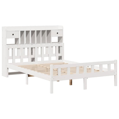 Letto Libreria senza Materasso Bianco 150x200 cm Legno di Pino - homemem39