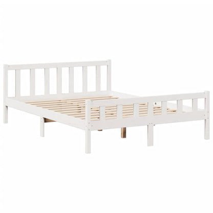 Letto Libreria senza Materasso Bianco 150x200 cm Legno di Pino - homemem39