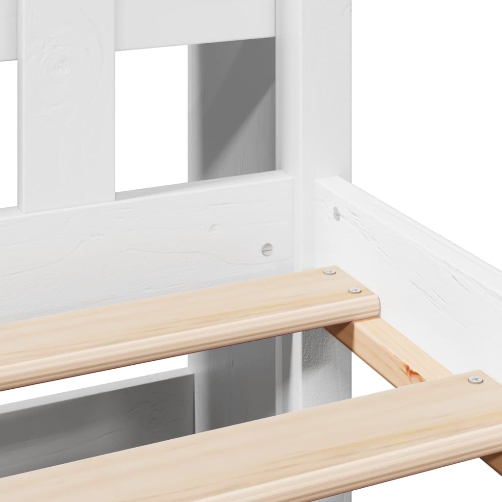 Letto Libreria senza Materasso Bianco 150x200 cm Legno di Pino - homemem39