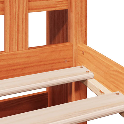 Letto Libreria senza Materasso Marrone Cera 75x190 cm in Pino - homemem39