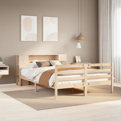 Letto Libreria senza Materasso 135x190 cm in Legno di Pino - homemem39