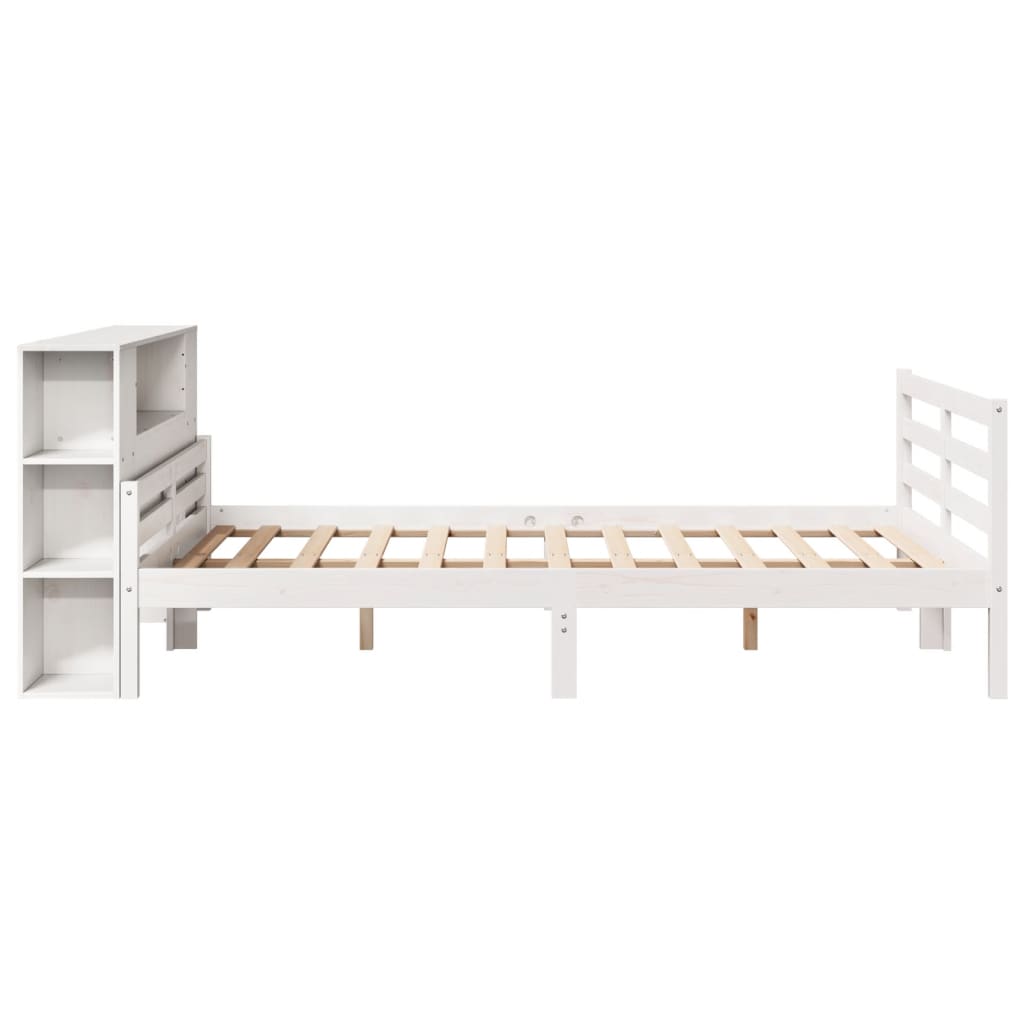 Letto Libreria senza Materasso Bianco 135x190 cm Legno di Pino - homemem39