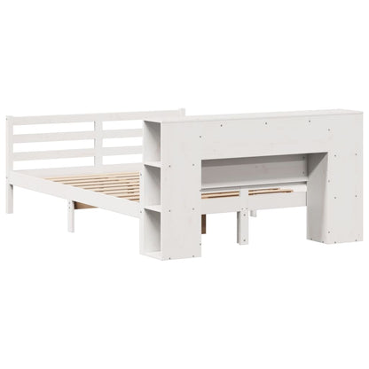 Letto Libreria senza Materasso Bianco 135x190 cm Legno di Pino - homemem39