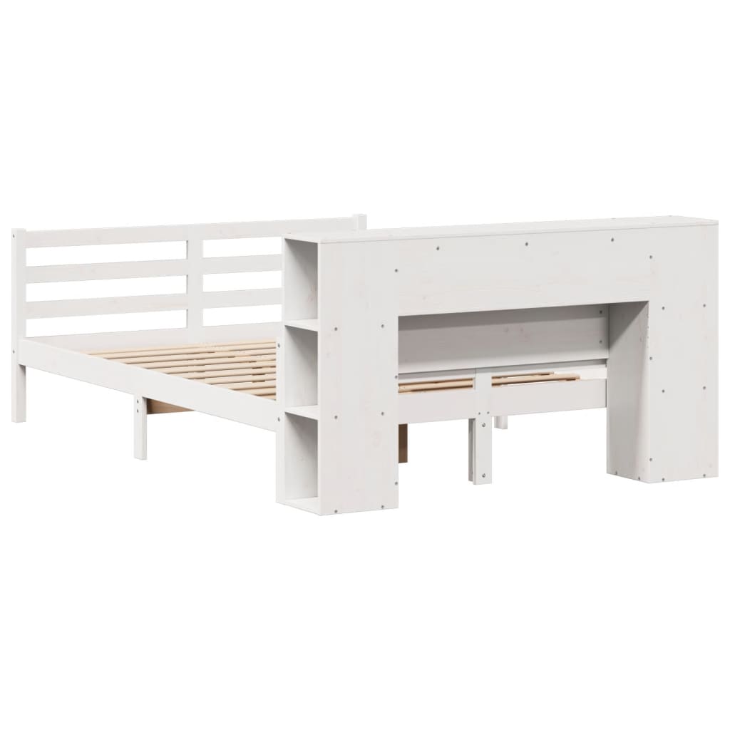 Letto Libreria senza Materasso Bianco 140x200 cm Legno di Pino - homemem39