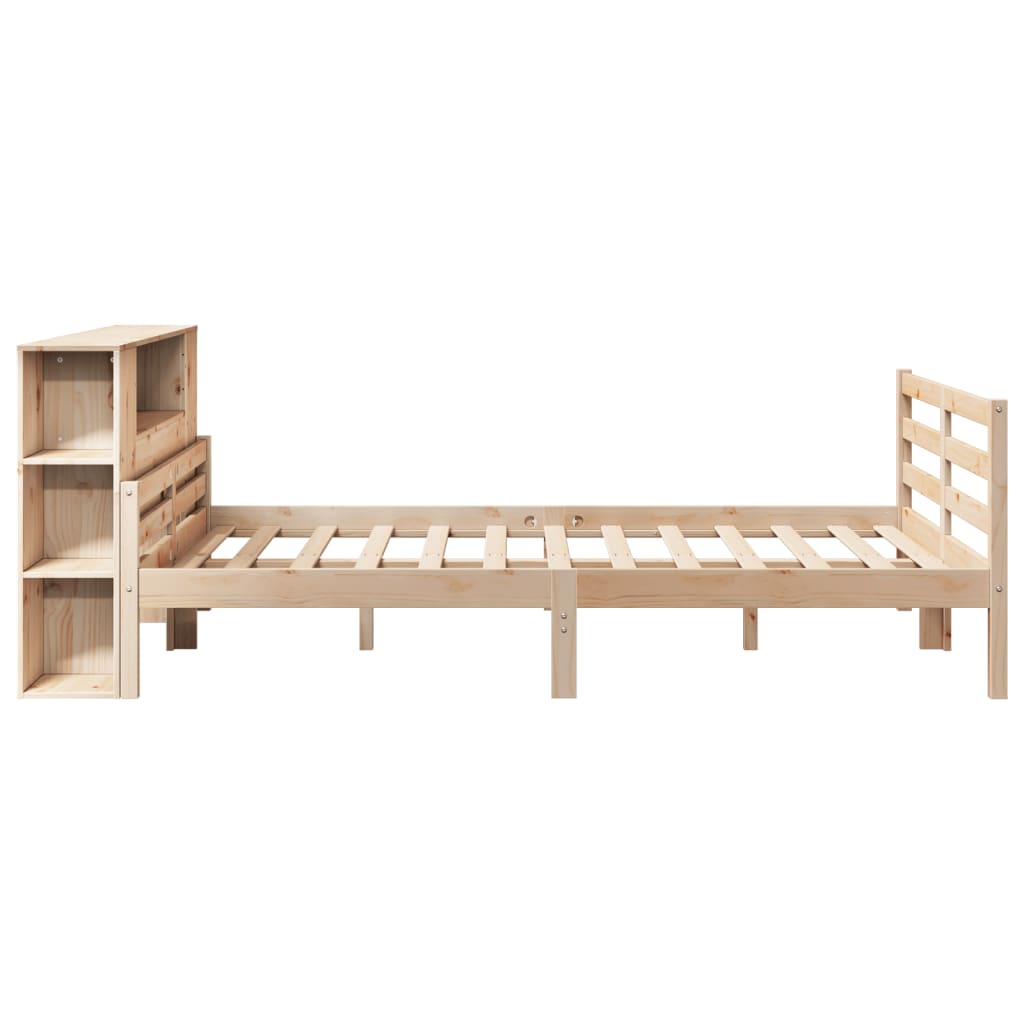 Letto Libreria senza Materasso 150x200 cm in Legno di Pino - homemem39