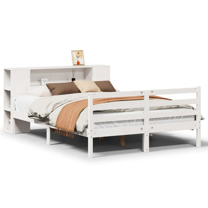 Letto Libreria senza Materasso Bianco 150x200 cm Legno di Pino - homemem39