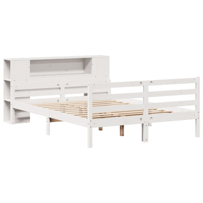 Letto Libreria senza Materasso Bianco 150x200 cm Legno di Pino - homemem39