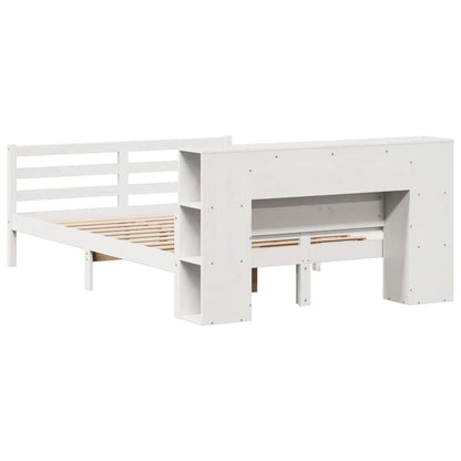 Letto Libreria senza Materasso Bianco 150x200 cm Legno di Pino - homemem39